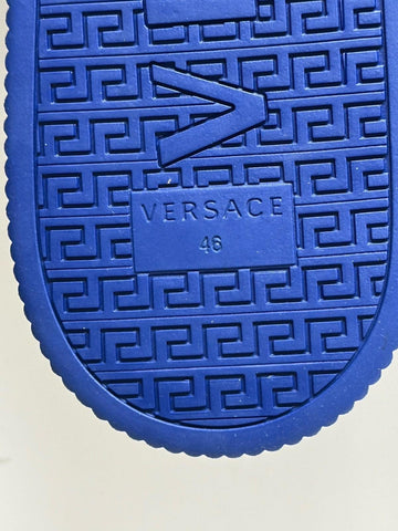 Versace Medusa Head Men’s Royal Blue Leather Sneakers 13 US (46) 1012444 NIB