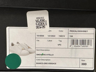 Versace Medusa Women's White Leather Sneakers 8 US (38 Euro) 1016935 NIB