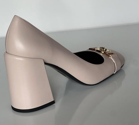Versace Medusa Head Soft Pink Leather Black Pumps 10 US (40) Spain 1014616 NIB