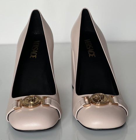 Versace Medusa Head Soft Pink Leather Black Pumps 10 US (40) Spain 1014616 NIB