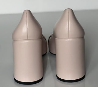 Versace Medusa Head Soft Pink Leather Black Pumps 10 US (40) Spain 1014616 NIB