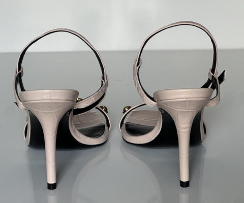 Versace Gold Medusa Women‘s Leather Soft Pink Pump Sandals 8 US (38) 1014613 NIB