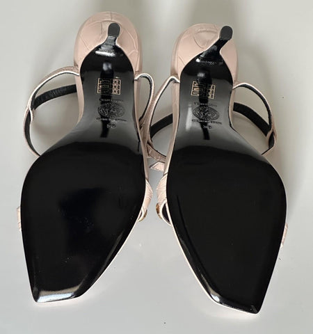 Versace Gold Medusa Women‘s Leather Soft Pink Pump Sandals 8 US (38) 1014613 NIB