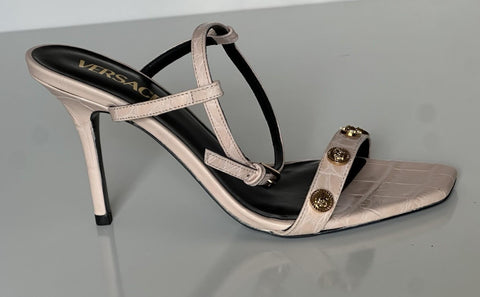 Versace Gold Medusa Women‘s Leather Soft Pink Pump Sandals 8 US (38) 1014613 NIB