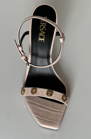 Versace Gold Medusa Women‘s Leather Soft Pink Pump Sandals 8 US (38) 1014613 NIB