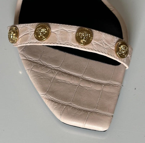Versace Gold Medusa Women‘s Leather Soft Pink Pump Sandals 8 US (38) 1014613 NIB