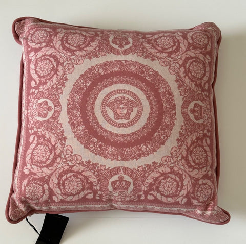 Versace Medusa Print Wool Pillow Cushion Rose 23.6” x 23.6” 1012278 IT NWT $925