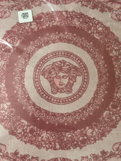 Versace Medusa Print Wool Pillow Cushion Rose 23.6” x 23.6” 1012278 IT NWT $925