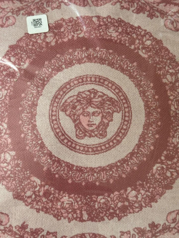 Versace Medusa Print Wool Pillow Cushion Rose 23.6” x 23.6” 1012278 IT NWT $925