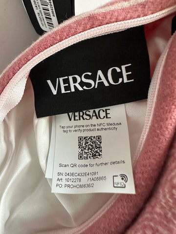 Versace Medusa Print Wool Pillow Cushion Rose 23.6” x 23.6” 1012278 IT NWT $925