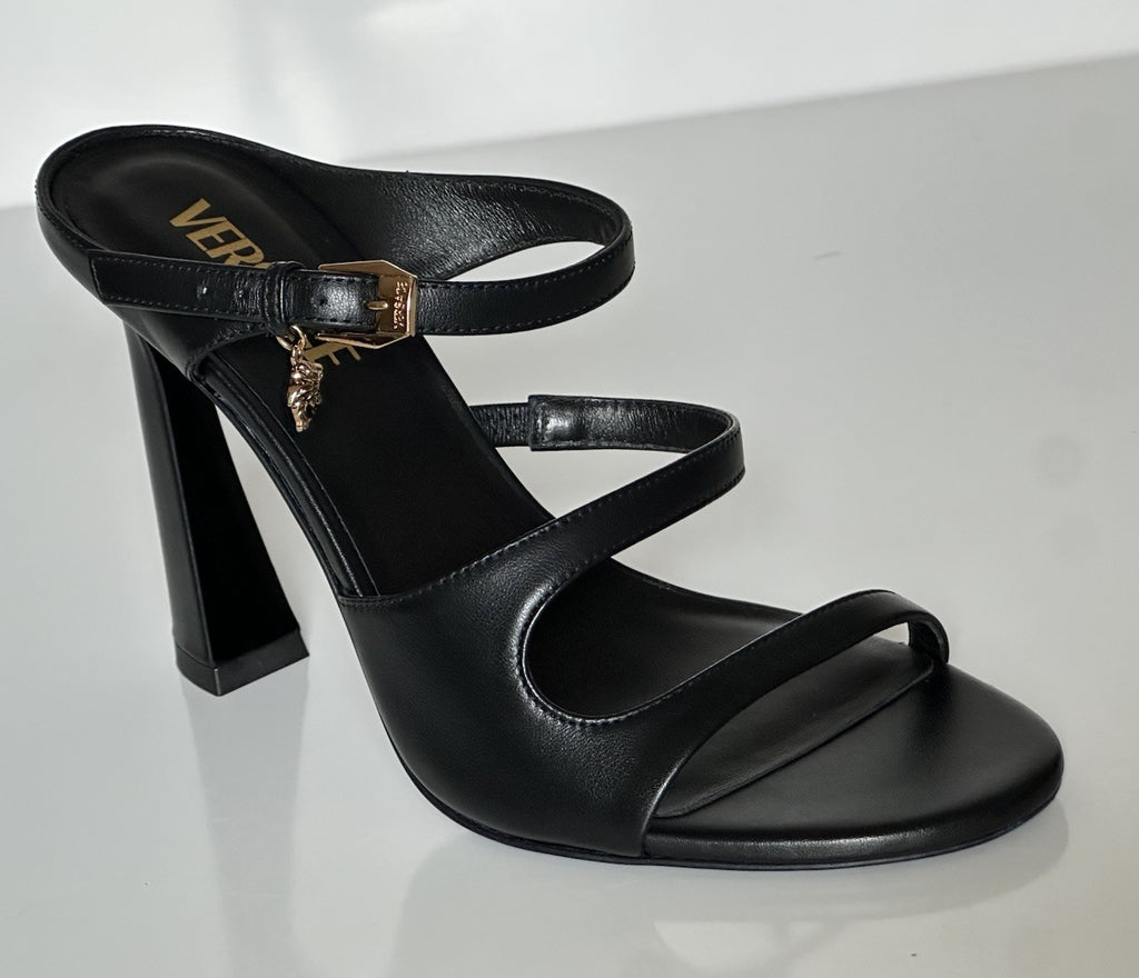 Versace Leather Pump Shoes Sandals Black 7 US (37 Euro) 1018537 Spain NIB $1100