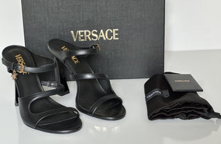 Versace Leather Pump Shoes Sandals Black 7 US (37 Euro) 1018537 Spain NIB $1100