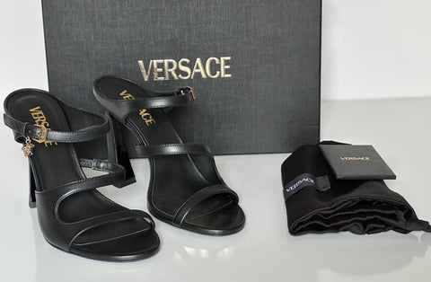 Versace Leather Pump Shoes Sandals Black 7.5 US (37.5) 1018537 Spain NIB $1100