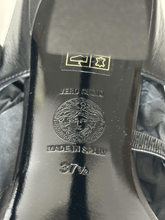 Versace Leather Pump Shoes Sandals Black 7.5 US (37.5) 1018537 Spain NIB $1100