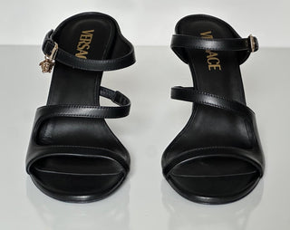 Versace Leather Pump Shoes Sandals Black 7.5 US (37.5) 1018537 Spain NIB $1100