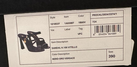 Versace Leather Pump Shoes Sandals Black 9 US (39 Euro) 1018537 Spain NIB $1100