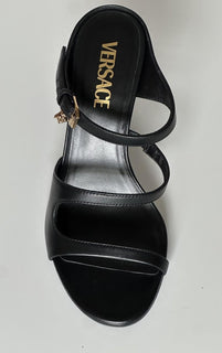 Versace Leather Pump Shoes Sandals Black 9 US (39 Euro) 1018537 Spain NIB $1100