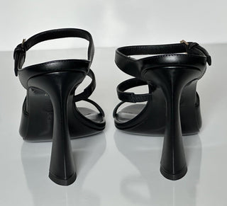 Versace Leather Pump Shoes Sandals Black 9 US (39 Euro) 1018537 Spain NIB $1100
