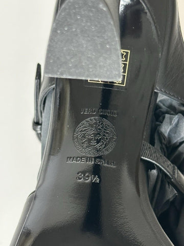 Versace Leather Pump Shoes Sandals Black 9.5 US (39.5) 1018537 Spain NIB $1100