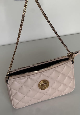Versace Gold Medusa Quilted Leather Mini Soft Pink Shoulder Bag 1019223 NWT