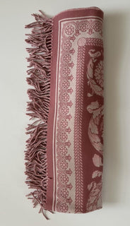 Versace Medusa Flowery Wool/Cashmere Pink Blanket IT 52”x52” ZPLS14001 NIB $1425