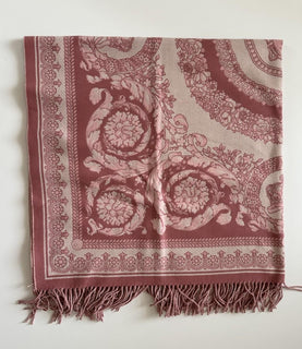 Versace Medusa Flowery Wool/Cashmere Pink Blanket IT 52”x52” ZPLS14001 NIB $1425