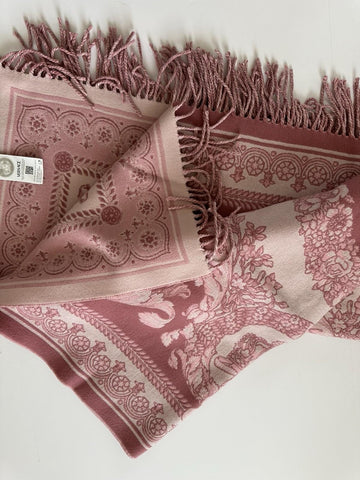 Versace Medusa Flowery Wool/Cashmere Pink Blanket IT 52”x52” ZPLS14001 NIB $1425