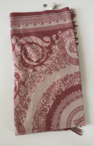 Versace Medusa Flowery Wool/Cashmere Pink Blanket IT 52”x52” ZPLS14001 NIB $1425