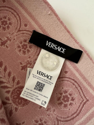 Versace Medusa Flowery Wool/Cashmere Pink Blanket IT 52”x52” ZPLS14001 NIB $1425