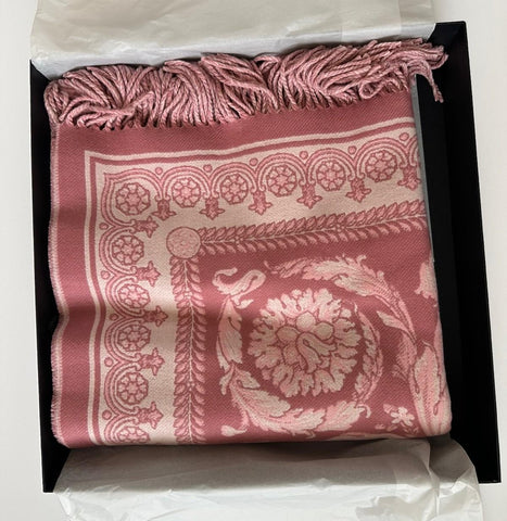 Versace Medusa Flowery Wool/Cashmere Pink Blanket IT 52”x52” ZPLS14001 NIB $1425