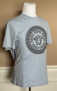 Versace Medusa Print Light Blue Cotton Jersey T-Shirt L 1011861 NWT $550