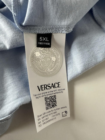Versace Medusa Print Light Blue Cotton Jersey T-Shirt 5XL 1011861 NWT $550