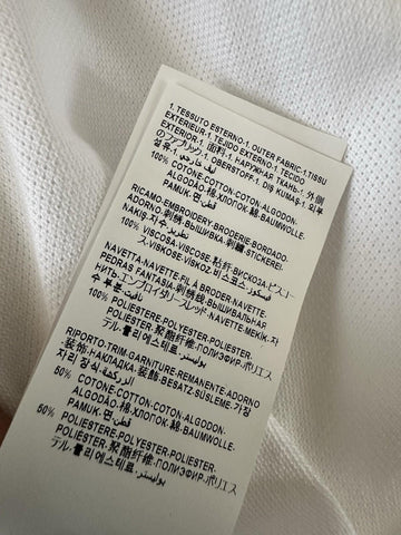 Versace Medusa White/Gold Piquet Cotton Polo Shirt L 1012260 NWT