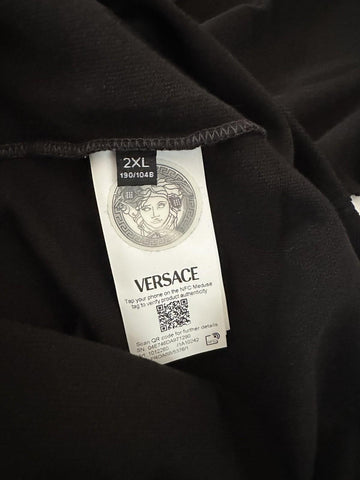 Versace Medusa Black/Gold Piquet Cotton Polo Shirt 2XL 1012260 NWT