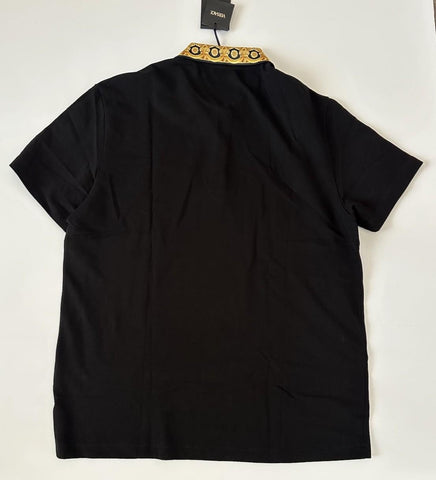 Versace Medusa Black/Gold Piquet Cotton Polo Shirt 2XL 1012260 NWT