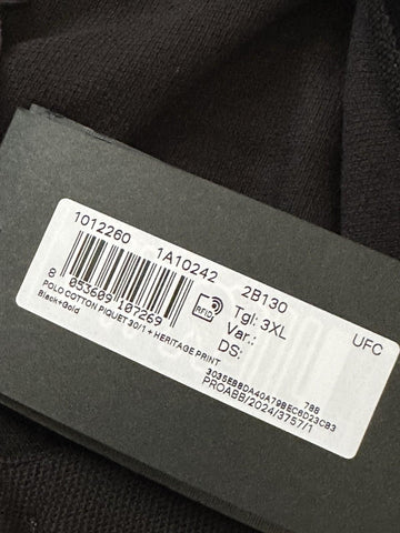 Versace Medusa Black/Gold Piquet Cotton Polo Shirt 3XL 1012260 NWT