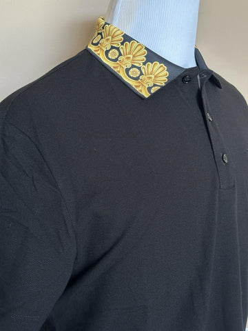 Versace Medusa Black/Gold Piquet Cotton Polo Shirt 3XL 1012260 NWT
