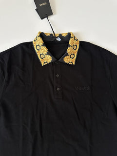 Versace Medusa Black/Gold Piquet Cotton Polo Shirt 3XL 1012260 NWT