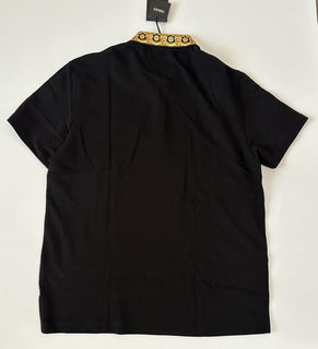 Versace Medusa Black/Gold Piquet Cotton Polo Shirt 3XL 1012260 NWT