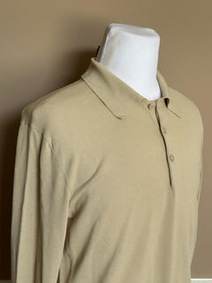 Versace Medusa Lightweight Light Sand Knit Polo Sweater 50 Euro 1019329