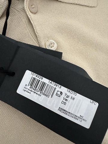 Versace Medusa Lightweight Light Sand Knit Polo Sweater 58 Euro 1019329