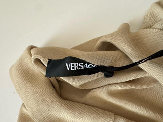 Versace Medusa Lightweight Light Sand Knit Polo Sweater 58 Euro 1019329