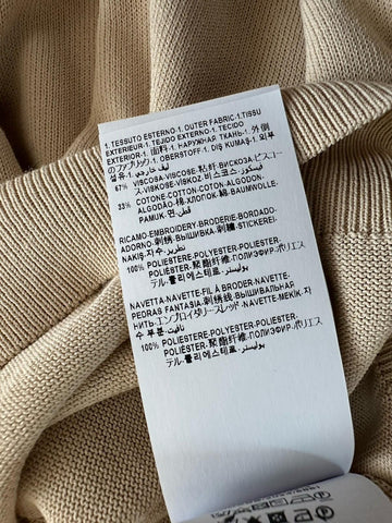 Versace Medusa Lightweight Light Sand Knit Polo Sweater 58 Euro 1019329