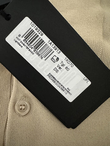 Versace Medusa Lightweight Light Sand Knit Polo Sweater 60 Euro 1019329