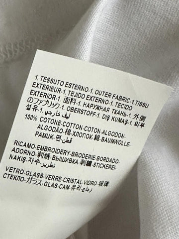 NWT Versace Logo Series Crystal-embellished T-Shirt White 4 US (38 Eu) 1014555