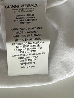 NWT Versace Logo Series Crystal-embellished T-Shirt White 10 US (44 Eu) 1014555
