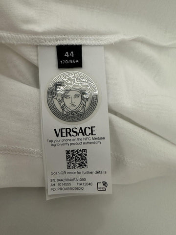 NWT Versace Logo Series Crystal-embellished T-Shirt White 10 US (44 Eu) 1014555