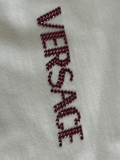 NWT Versace Logo Series Crystal-embellished T-Shirt White 10 US (44 Eu) 1014555