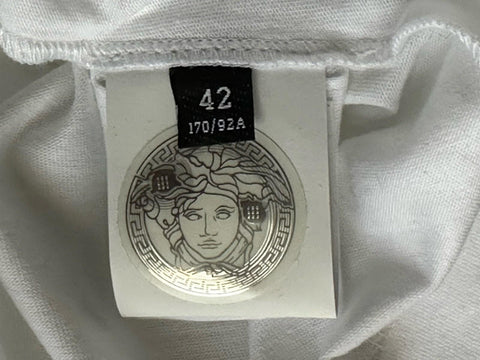 NWT Versace Logo Series Crystal-embellished T-Shirt White 10 US (44 Eu) 1014555