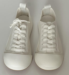Bottega Veneta Rubber Sole Canvas Optic White Sneakers 10 US 741360 NIB $900